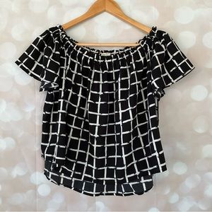 Hummingbird Black and White Blouse